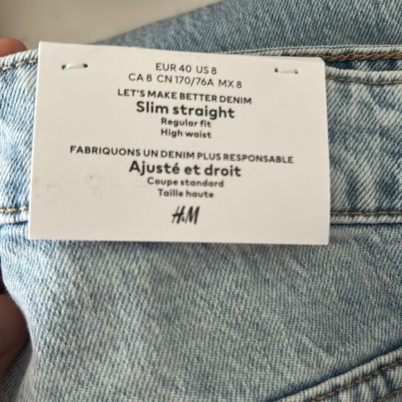 H&M High rise slim straight leg jeans - Picture 7 of 7